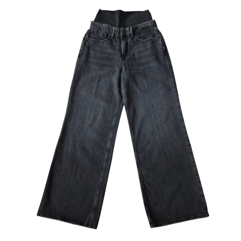 Good American Wide Leg Solution Jeans Built In Elastic Compression Panel - Picture 5 of 14